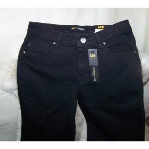 Lee Women's Jeans Straight Leg Relaxed 8 Long Black NWT